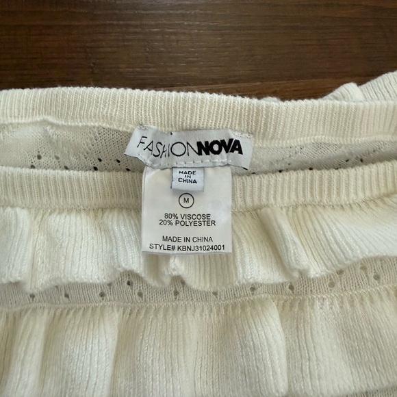 Fashion Nova Cream Ruffle Romper - Picture 7 of 8